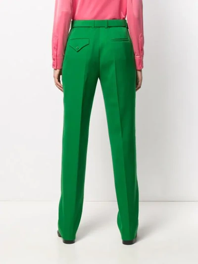 Shop Givenchy Belted Straight-leg Trousers In Green