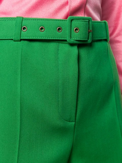 Shop Givenchy Belted Straight-leg Trousers In Green