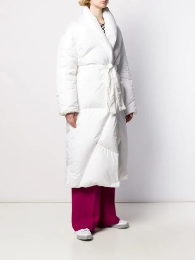 Shop Khrisjoy Longline Puffer Coat In White