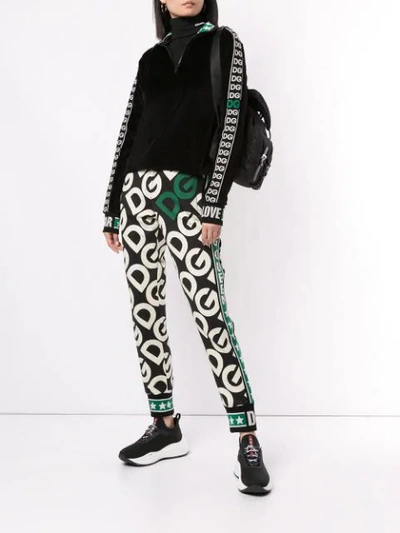 Shop Dolce & Gabbana Logo-print Stripe-detail Track Pants In Black