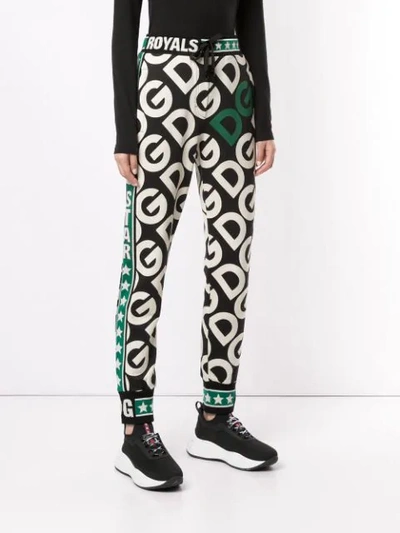 Shop Dolce & Gabbana Logo-print Stripe-detail Track Pants In Black