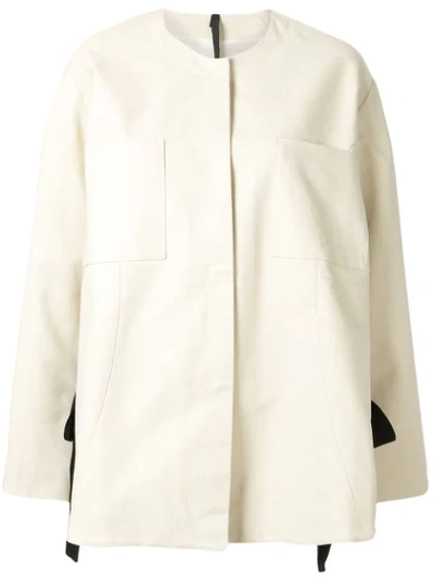 Shop Sara Lanzi Oversized Split Jacket In White