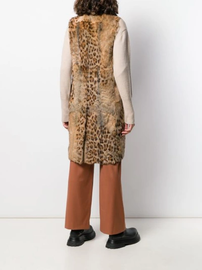 Shop Prada Leopard Print Gilet In Brown