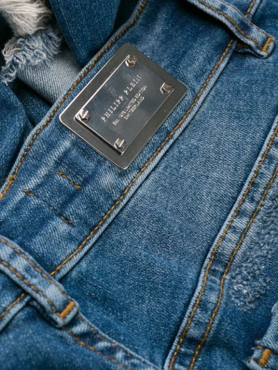 Shop Philipp Plein Distressed Detail Jeans - Black