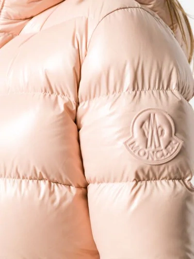 Shop Moncler Hooded Down Jacket In Pink