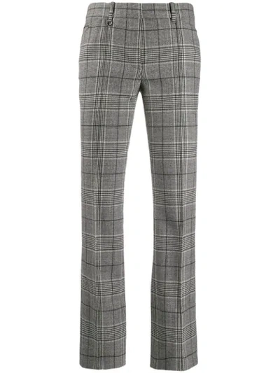 Shop Barbara Bui Checked Trousers In Grey