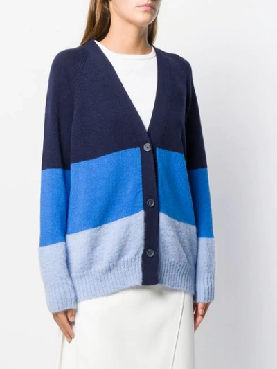Shop Semicouture Oversized Panelled Cardigan In Blue
