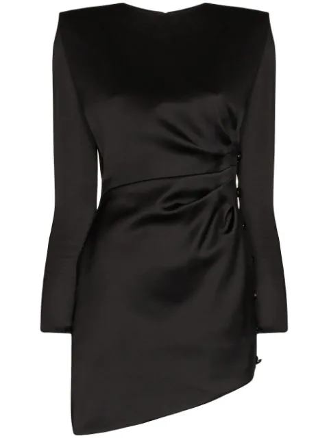 mini black silk dress