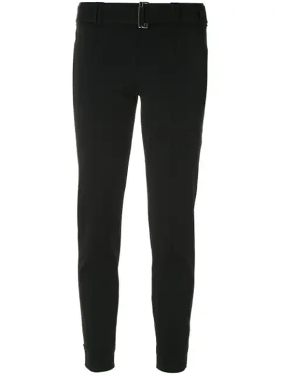 Shop Gloria Coelho Belted Cropped Trousers In Black