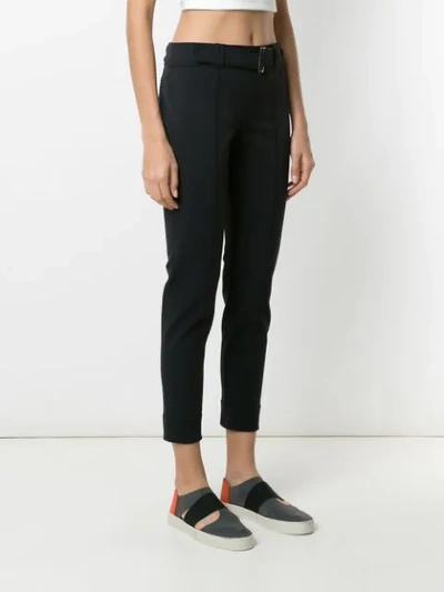 Shop Gloria Coelho Belted Cropped Trousers In Black