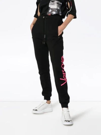 Shop Versace Vintage Logo Track Pants - Black