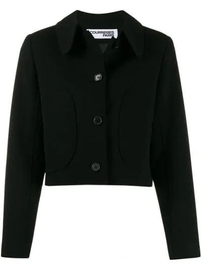 Shop Courrèges Fitted Buttoned Jacket In Black