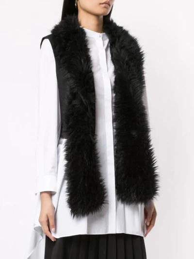 Pre-owned Comme Des Garçons 1989 Faux Fur Stole Vest In Black