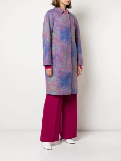 Shop Sies Marjan Ripley Abstract Print Coat In Purple