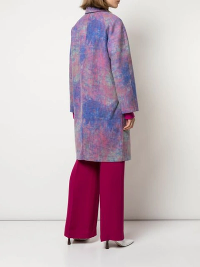 Shop Sies Marjan Ripley Abstract Print Coat In Purple