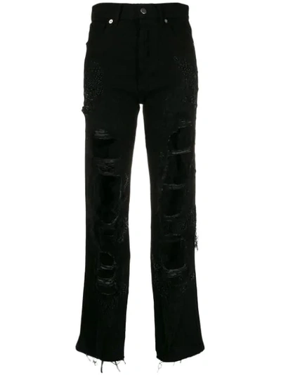 Shop Almaz Ripped Detail Jeans In Black