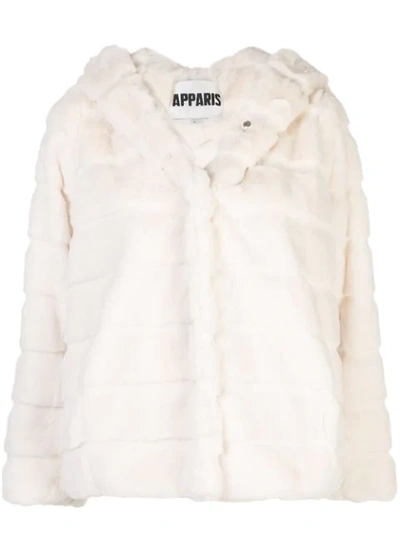 Shop Apparis Goldie Short Faux-fur Coat In White