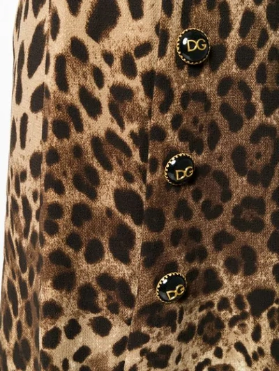 Shop Dolce & Gabbana A-line Leopard Print Skirt In Brown