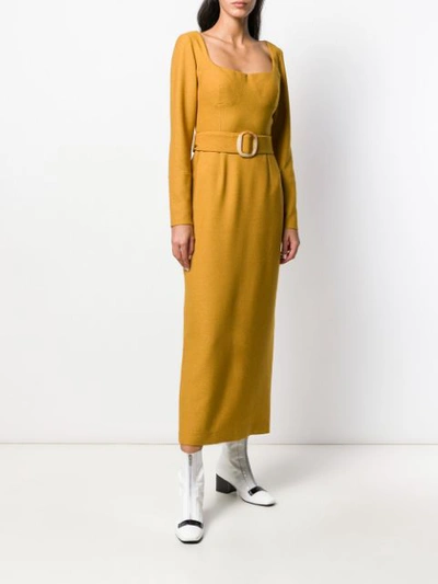 Shop Materiel Matériel Long Belted Dress - Yellow