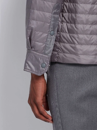 Shop Thom Browne Medium Grey Down Fill 4-bar Shirt Jacket
