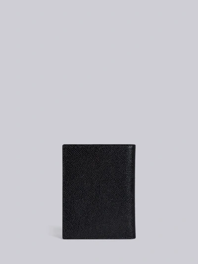 Shop Thom Browne Diagonal Intarsia Stripe Passport Holder In Pebble Grain Leather In Black