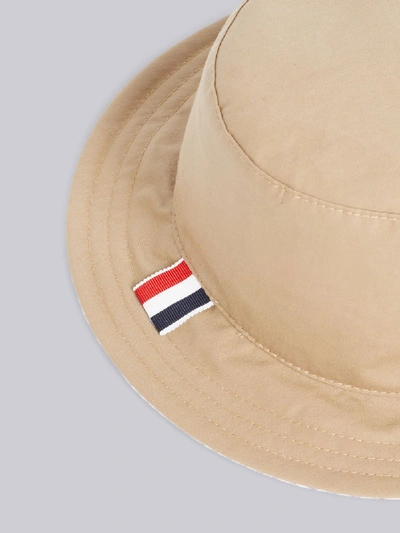 Shop Thom Browne Khaki Cotton Reversible Bucket Hat In Neutrals