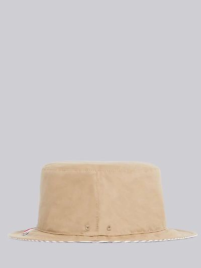 Shop Thom Browne Khaki Cotton Reversible Bucket Hat In Neutrals