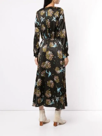 Shop Forte Forte Fiaba Print Midi Dress In Black