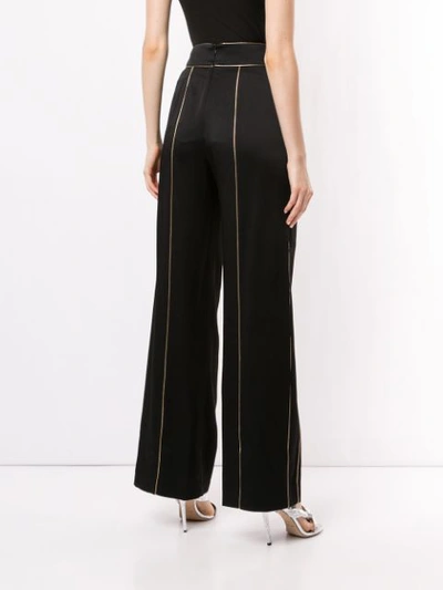 Shop Peter Pilotto Satin Wide Leg Trousers In Black