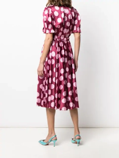 Shop Dolce & Gabbana Polka Dot Printed Dress In Pink