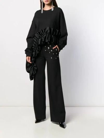 Christopher Kane Crystal-embellished Trousers In Black