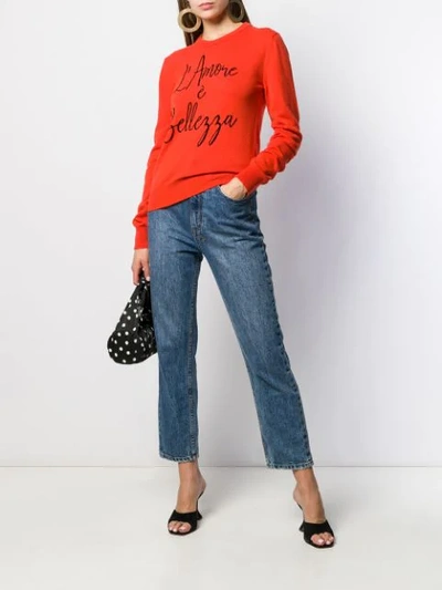 Shop Dolce & Gabbana Intarsia-knit Jumper In Red