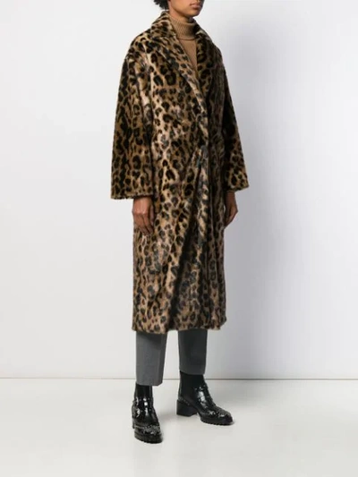 Shop Red Valentino Red(v) Leopard Print Open Front Coat In Brown