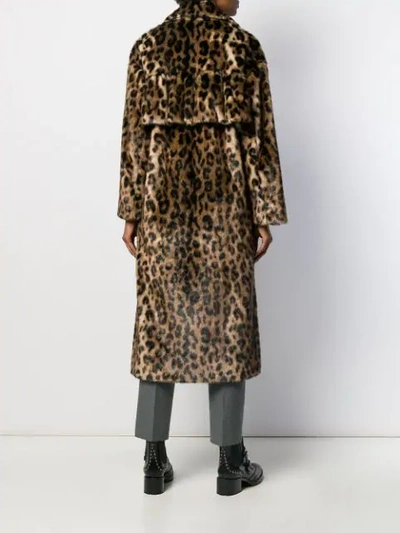 Shop Red Valentino Red(v) Leopard Print Open Front Coat In Brown