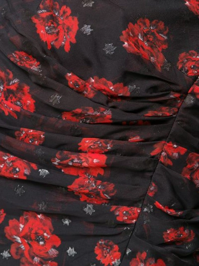Shop Iro Draped Rose Print Mini Skirt In Black