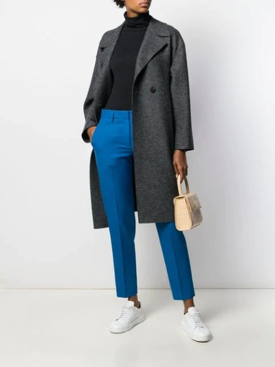 Majestic Cotton-cashmere Long Sleeve Turtleneck Top In Blue