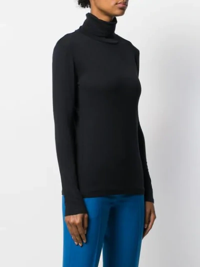 Majestic Cotton-cashmere Long Sleeve Turtleneck Top In Blue
