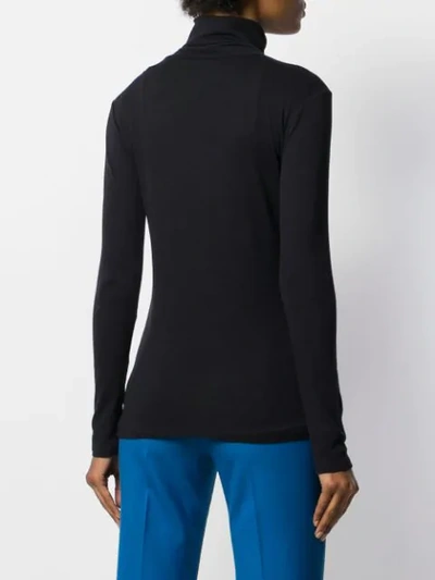 Majestic Cotton-cashmere Long Sleeve Turtleneck Top In Blue