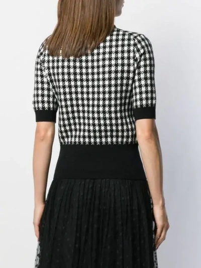 Shop Dolce & Gabbana Roll Neck Houndstooth Sweater In Black ,white