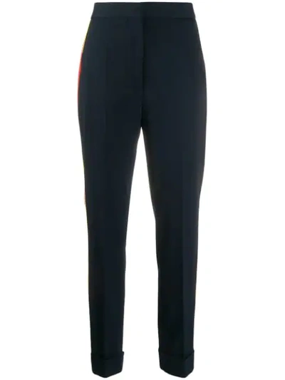 Shop Stella Mccartney Side-stripe Tailored Trousers In Blue