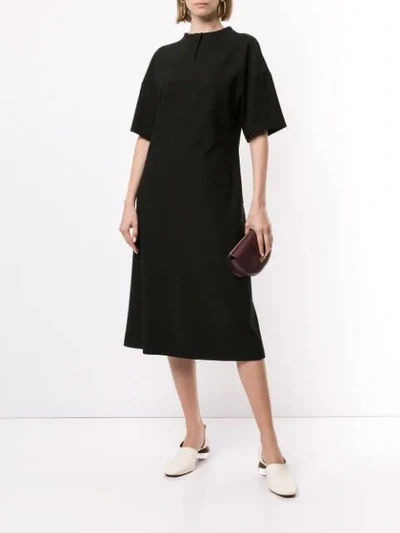 Shop Partow Wide Sleeve Shift Dress In Black