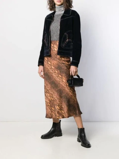 Shop Andamane Bias Cut Skirt In Brown