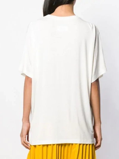 Shop Mm6 Maison Margiela T-shirt Mit Logo - Weiss In White