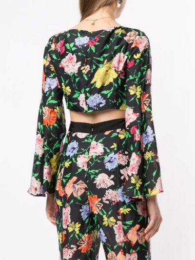 Shop Alice Mccall Floral Picasso Top In Black