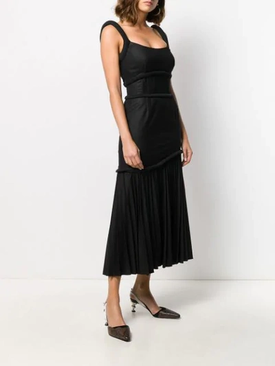 Shop Atu Body Couture Tiered Flared Dress In Black