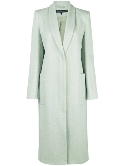 Shop Sally Lapointe Einreihiger Mantel Mit Schalkragen In Jade