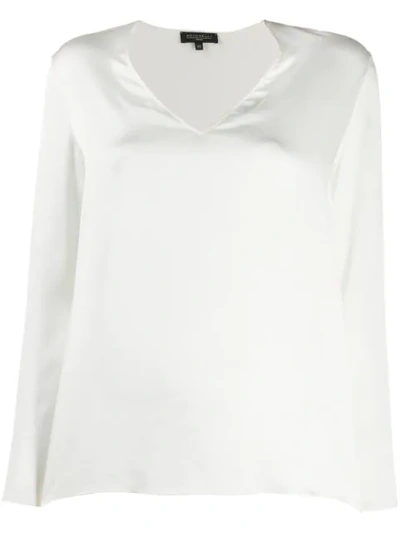 Shop Antonelli V-neck Silk Top In White