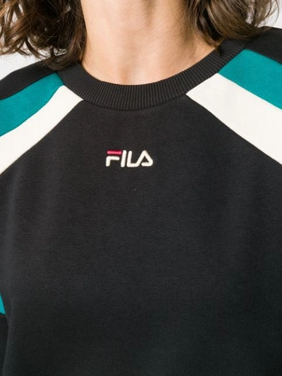 Shop Fila Stripe Panel Sweatshirt In Black