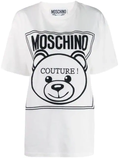 Shop Moschino Teddy Couture Logo T In White