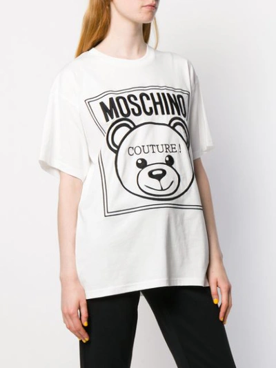 Shop Moschino Teddy Couture Logo T In White